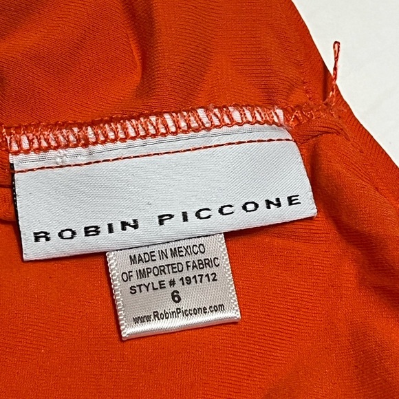 Robin Piccone Kate One Piece Swimsuit Scoop Neck Orange Sz 8 Women - Picture 3 of 8